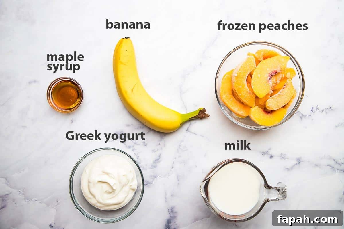 Creamy Peach Banana Smoothie Recipe for Refreshing Mornings 4 Ingredients for peach and banana smoothie