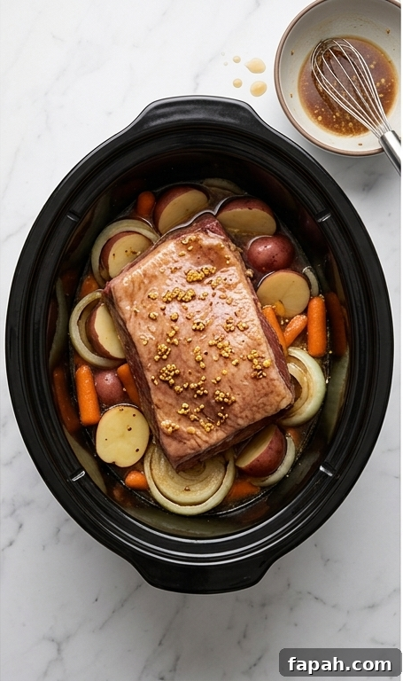 Braising liquid in bowl