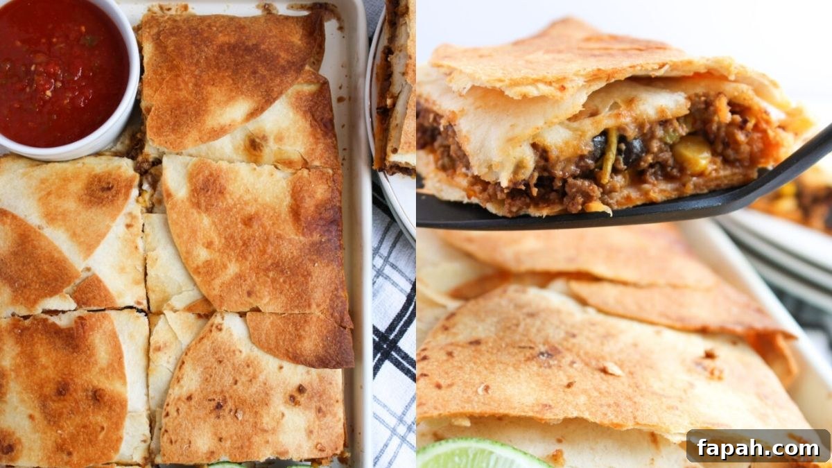 Ground Beef Sheet Pan Quesadillas