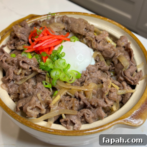 Gyudon served in bowl