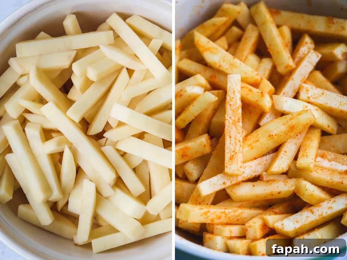 Crispy Air Fryer French Fries Recipe for Perfect Results 3 Seasoning Potatoes to make air fryer french fries