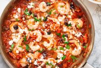 One-Pan Greek Shrimp with Tomatoes and Feta