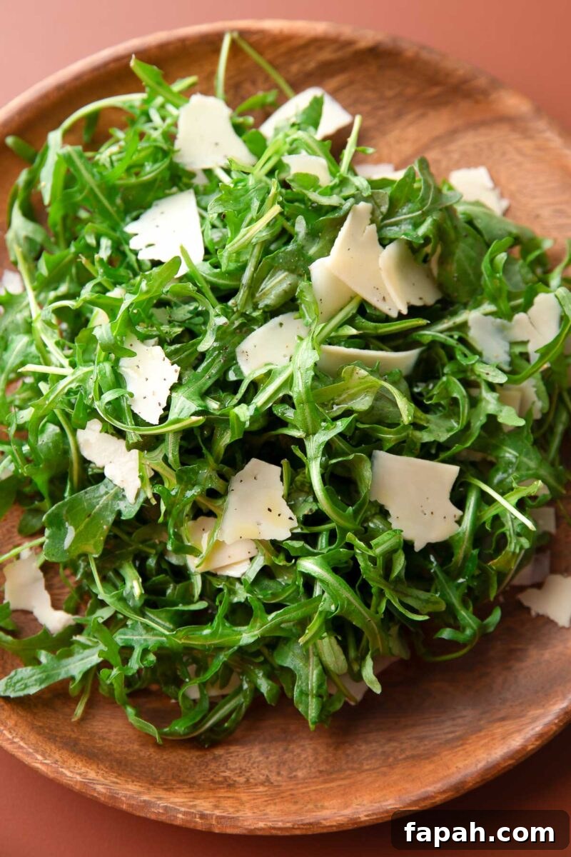 Lemon Arugula Salad with shaved parmesan and black pepper