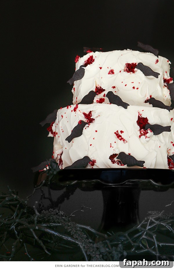 "The Birds" Hitchcock Inspired Bird Attack Cake - super easy and totally creepy for Halloween | by Erin Gardner for TheCakeBlog.com