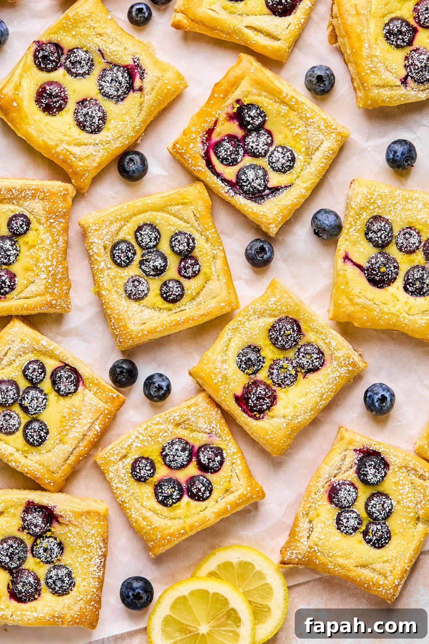 Blueberry & Lemon Cream Cheese Puff Pastry Squares