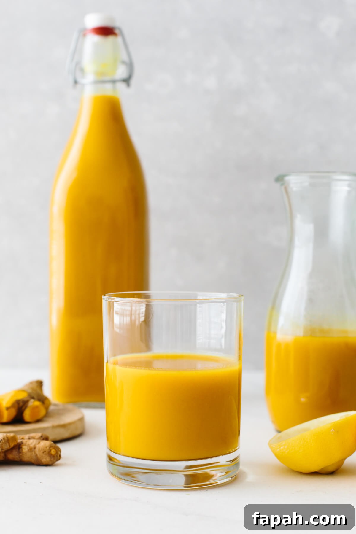 Jamu juice poured into a glass.