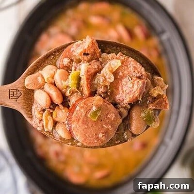 spoon full of meaty pinto beans