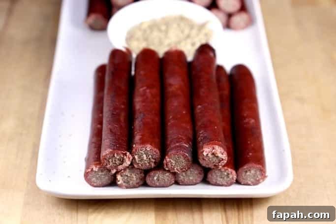 plate full of deer snack sticks