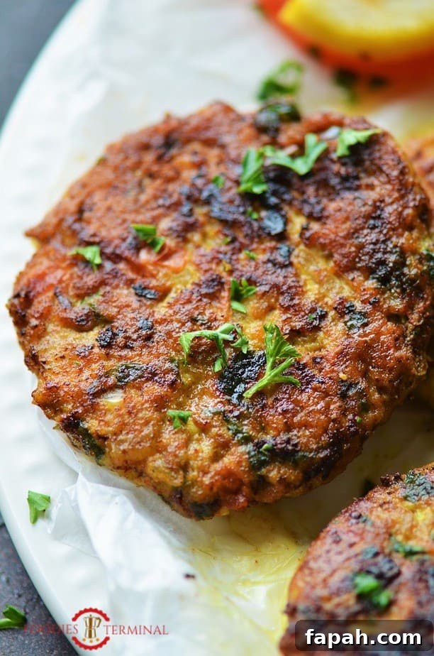 Chapli Kabab with chicken mince a close up shot