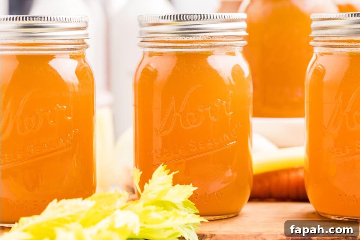 three sealed jars of bone broth.